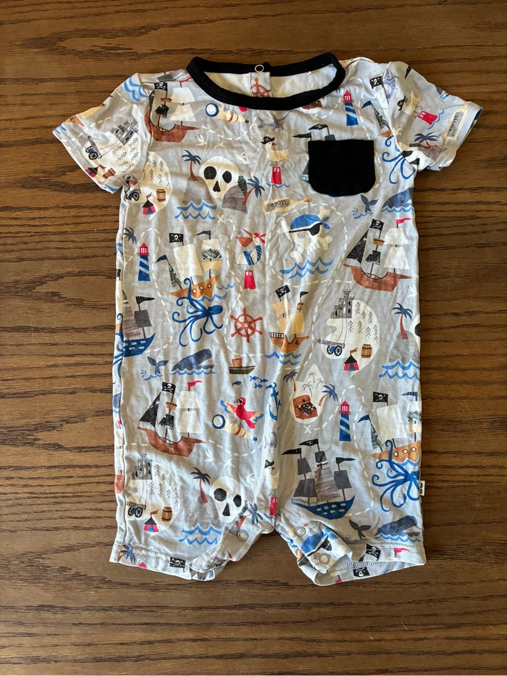 Little Sleepies Pirate Themed Pocket Bamboo Romper 18-24M